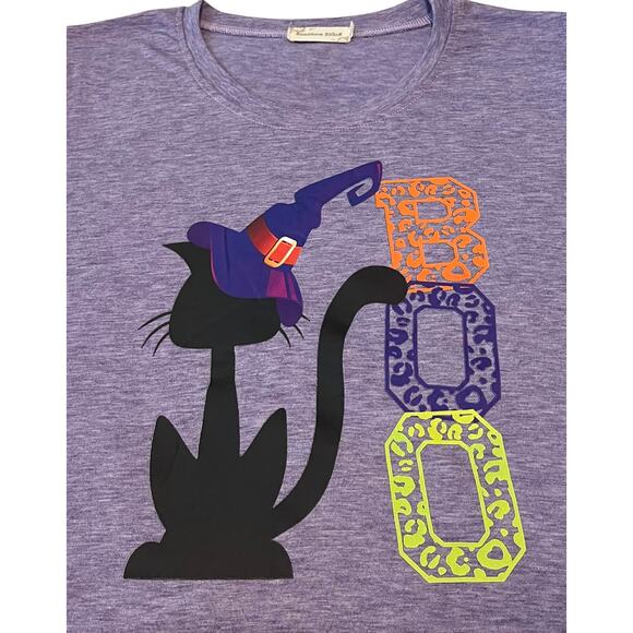 SOUTHERN STITCH SHORT SLEEVE FALL-HALLOWEEN CASUAL T-SHIRT, WOMENS, XL, PURPLE - Picture 6 of 9